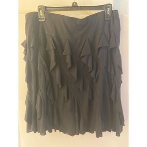 Cato Black Tiered Skirt M Rayon Blend